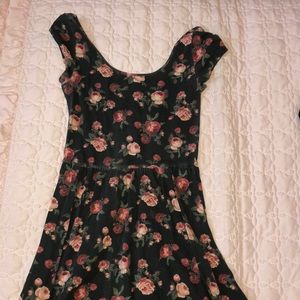Pink and Black Floral Dress
